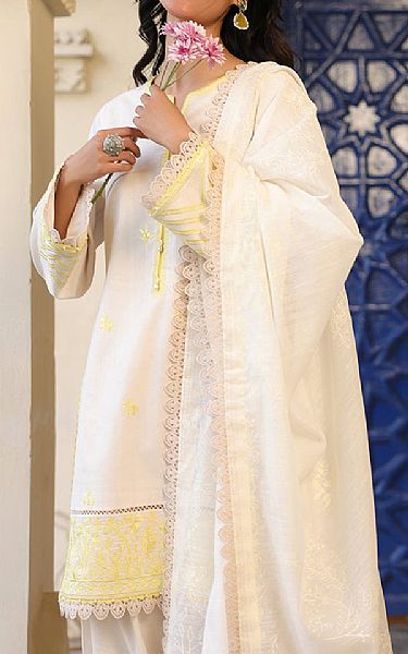 Asim Jofa Off White Jacquard Suit (2 pcs) | Pakistani Lawn Dress in USA- Image 2