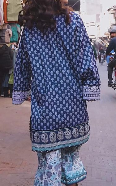 Asim Jofa Blue Lawn Suit (2 pcs) | Pakistani Lawn Dress in USA- Image 2