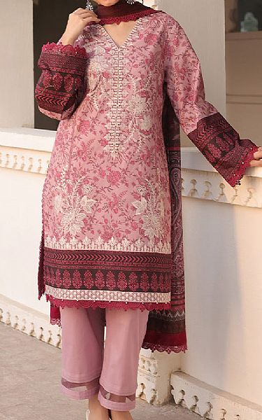 Asim Jofa Pink Lawn Suit | Pakistani Lawn Dress in USA- Image 1
