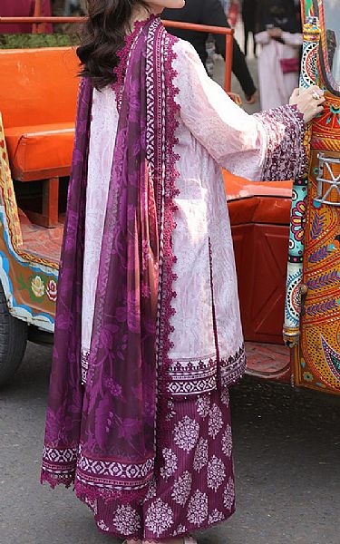 Asim Jofa Off White/Pink Lawn Suit | Pakistani Lawn Dress in USA- Image 2
