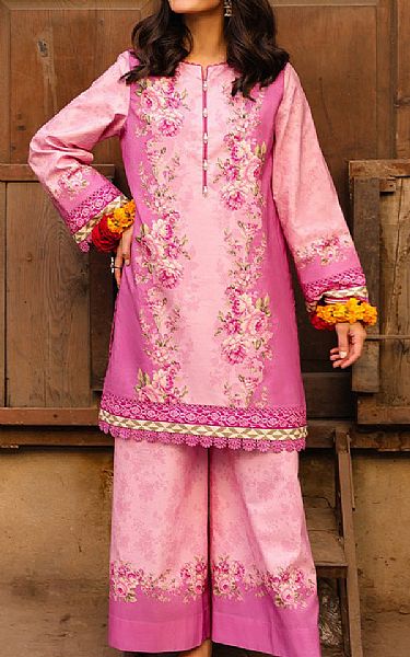 Asim Jofa Pink Lawn Suit (2 pcs) | Pakistani Lawn Dress in USA- Image 1