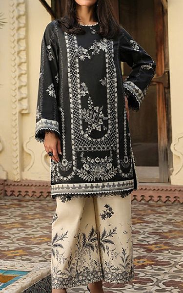 Asim Jofa Black Lawn Suit (2 pcs) | Pakistani Lawn Dress in USA- Image 1