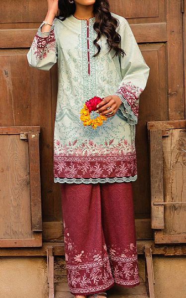Asim Jofa Mint Green Lawn Suit (2 pcs) | Pakistani Lawn Dress in USA- Image 1