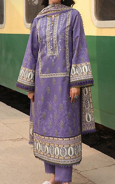 Asim Jofa Dusty Purple Lawn Suit | Pakistani Lawn Dress in USA- Image 1