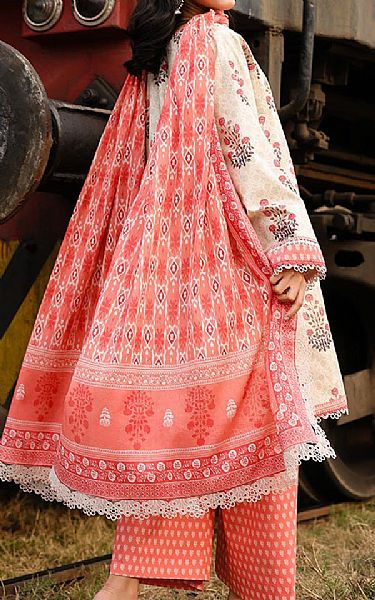 Asim Jofa Off White/Pink Lawn Suit | Pakistani Lawn Dress in USA- Image 2