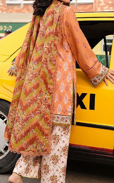 Asim Jofa Pastel Orange Lawn Suit | Pakistani Lawn Dress in USA- Image 2
