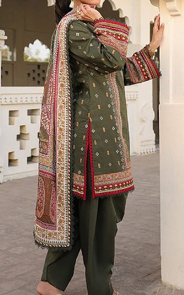 Asim Jofa Green Lawn Suit | Pakistani Lawn Dress in USA- Image 2