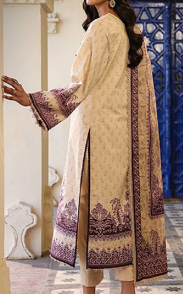 Asim Jofa Cream Lawn Suit | Pakistani Lawn Dress in USA- Image 2