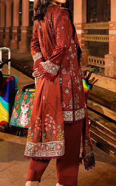 Asim Jofa Auburn Red Lawn Suit | Pakistani Lawn Dress in USA- Image 2
