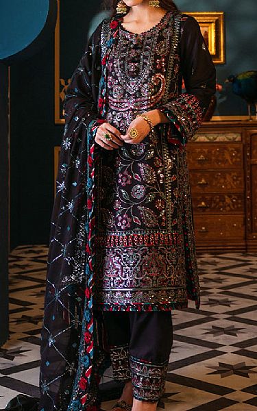 Asim Jofa Black Lawn Suit | Pakistani Lawn Suits- Image 1