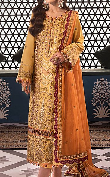 Asim Jofa Orange Lawn Suit | Pakistani Lawn Suits- Image 1