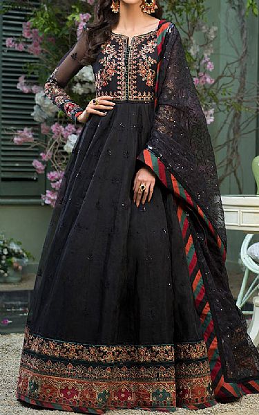 Asim Jofa Black Organza Suit | Pakistani Dresses in USA- Image 1