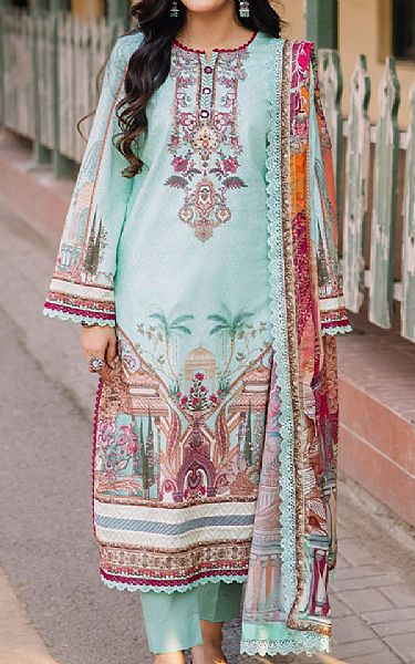Asim Jofa Shadow Green Lawn Suit | Pakistani Lawn Dress in USA- Image 1