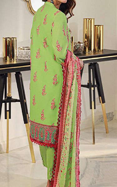 Asim Jofa Flat Green Lawn Suit | Pakistani Lawn Dress in USA- Image 2