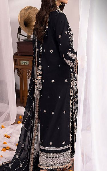 Asim Jofa Black Lawn Silk Suit | Pakistani Lawn Dress in USA- Image 2