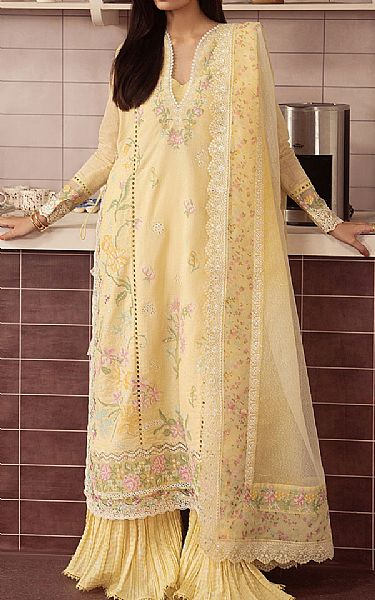 Ayzel Yellow Cotton Suit | Pakistani Lawn Dress in USA- Image 1