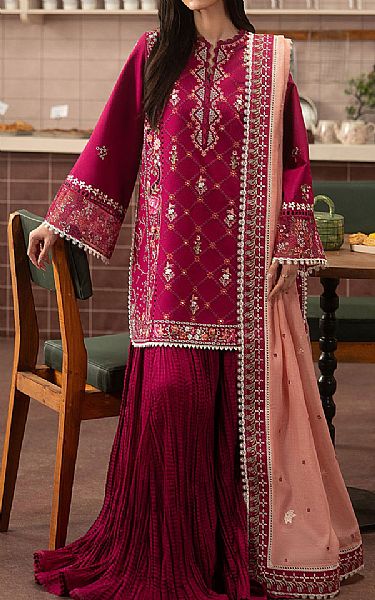 Ayzel Berry Pink Lawn Suit | Pakistani Lawn Dress in USA- Image 1