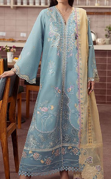 Ayzel Powder Blue Lawn Suit | Pakistani Lawn Dress in USA- Image 1