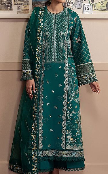 Ayzel Emerald Green Lawn Suit | Pakistani Lawn Dress in USA- Image 1