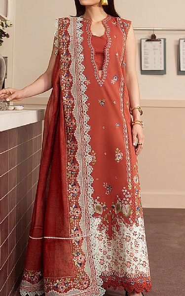 Ayzel Bright Orange Lawn Suit | Pakistani Lawn Dress in USA- Image 1