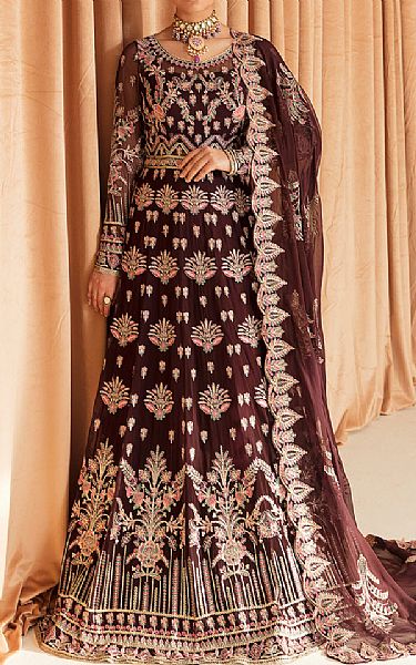 Ayzel Redwood Chiffon Suit | Pakistani Embroidered Chiffon Dresses- Image 1