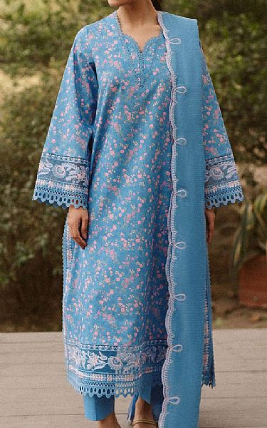 Ayzel Moonstone Blue Lawn Suit | Pakistani Lawn Dress in USA- Image 1