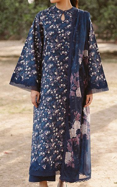 Ayzel Navy Blue Lawn Suit | Pakistani Lawn Dress in USA- Image 1