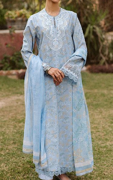 Ayzel Cloudy Blue Lawn Suit | Pakistani Lawn Dress in USA- Image 1