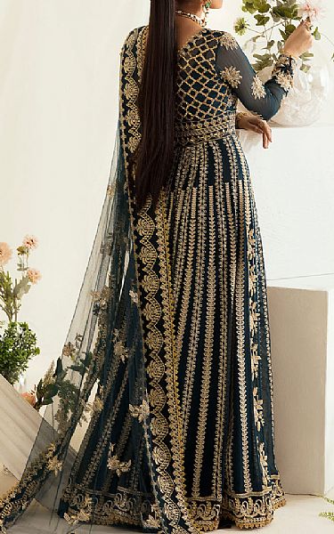Ayzel Teal Chiffon Suit | Pakistani Embroidered Chiffon Dresses- Image 2