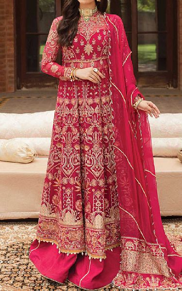 Afrozeh Magenta Chiffon Suit | Pakistani Dresses in USA- Image 1