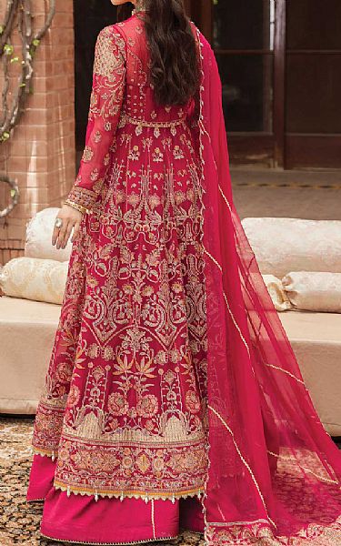 Afrozeh Magenta Chiffon Suit | Pakistani Dresses in USA- Image 2