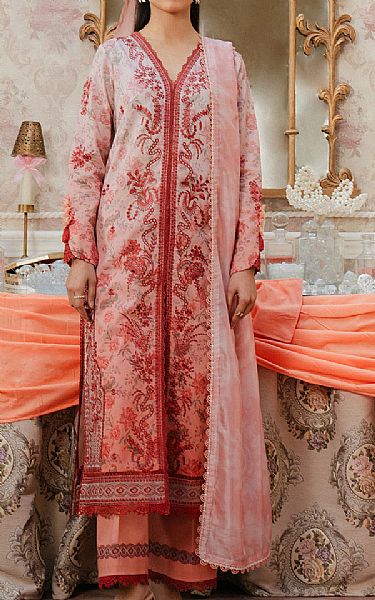 Ayzel Salmon Pink Lawn Suit | Pakistani Lawn Dress in USA- Image 1