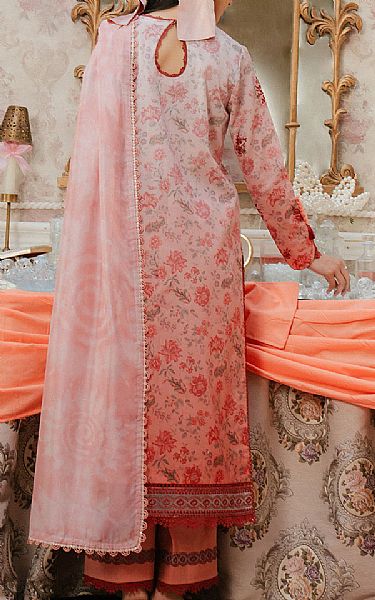 Ayzel Salmon Pink Lawn Suit | Pakistani Lawn Dress in USA- Image 2