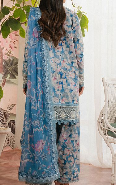 Ayzel Ivory/Turquoise Lawn Suit | Pakistani Lawn Dress in USA- Image 2