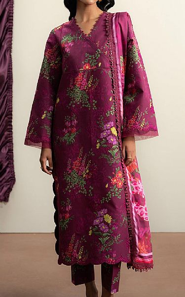Ayzel Raspberry Rose Lawn Suit | Pakistani Lawn Dress in USA- Image 1