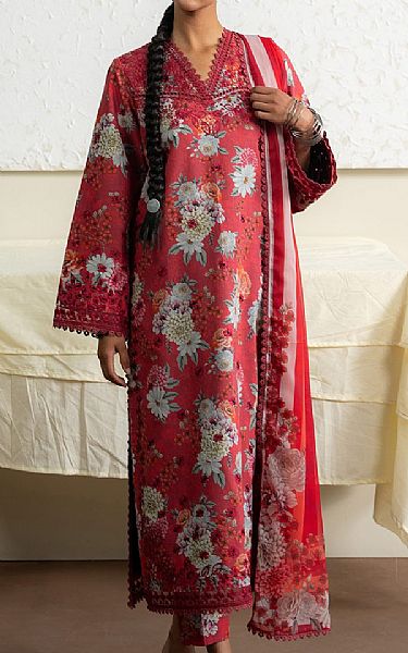 Ayzel Faded Red Lawn Suit | Pakistani Lawn Dress in USA- Image 1