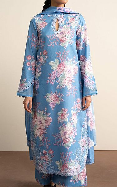 Ayzel Light Cornflower Blue Lawn Suit | Pakistani Lawn Dress in USA- Image 1