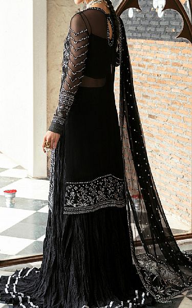 Ayzel Black Chiffon Suit | Pakistani Embroidered Chiffon Dresses- Image 2