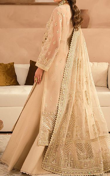Ayzel Tan Organza Suit | Pakistani Embroidered Chiffon Dresses USA- Image 2