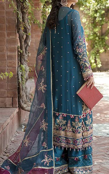 Afrozeh Midnight Blue Chiffon Suit | Pakistani Dresses in USA- Image 2