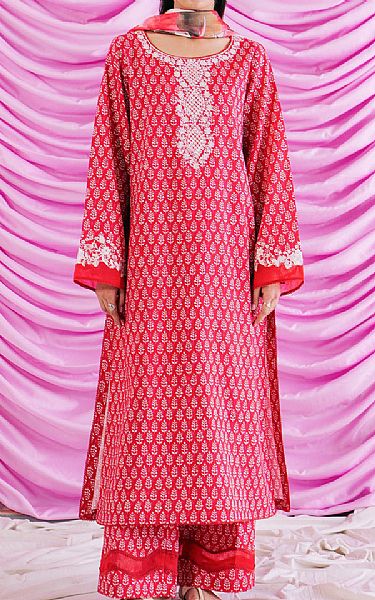 Ayzel Red Lawn Suit | Pakistani Lawn Suits- Image 1