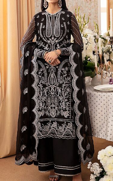 Ayzel Black Chiffon Suit | Pakistani Embroidered Chiffon Dresses- Image 1