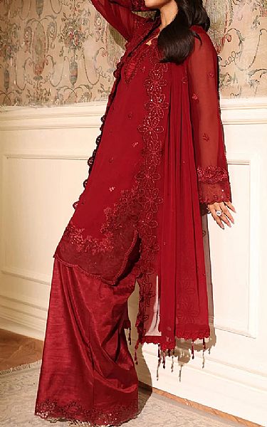 Azure Maroon Chiffon Suit | Pakistani Embroidered Chiffon Dresses USA- Image 3