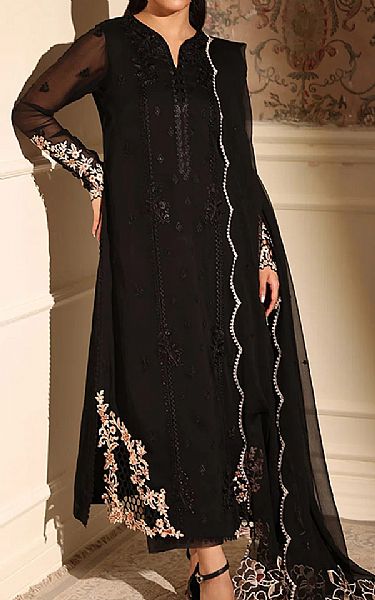 Azure Black Chiffon Suit | Pakistani Embroidered Chiffon Dresses USA- Image 1