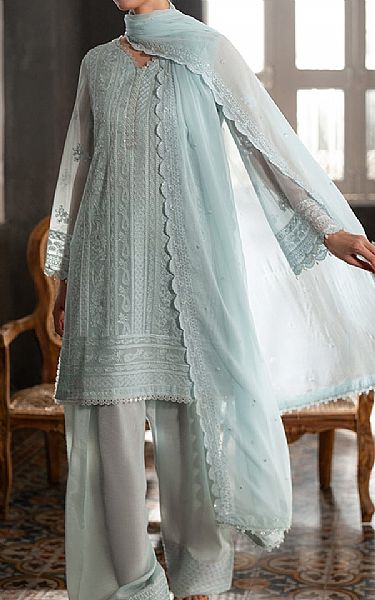 Azure Cadet Grey Chiffon Suit | Pakistani Embroidered Chiffon Dresses USA- Image 3