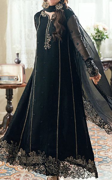 Azure Black Chiffon Suit | Pakistani Embroidered Chiffon Dresses USA- Image 1
