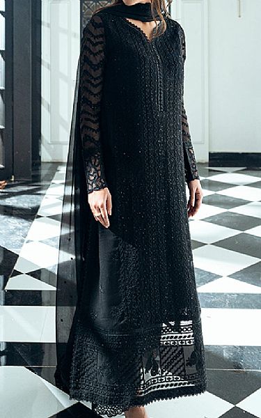 Azure Black Chiffon Suit | Pakistani Embroidered Chiffon Dresses USA- Image 3