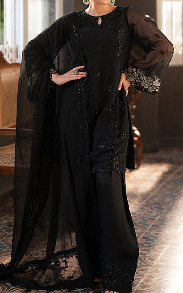 Azure Black Chiffon Suit | Pakistani Embroidered Chiffon Dresses USA- Image 1