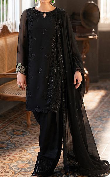 Azure Black Chiffon Suit | Pakistani Embroidered Chiffon Dresses USA- Image 3