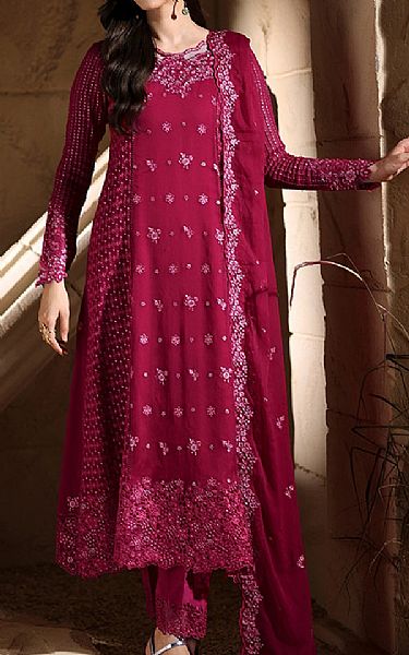 Azure Fuchsia Chiffon Suit | Pakistani Embroidered Chiffon Dresses USA- Image 1